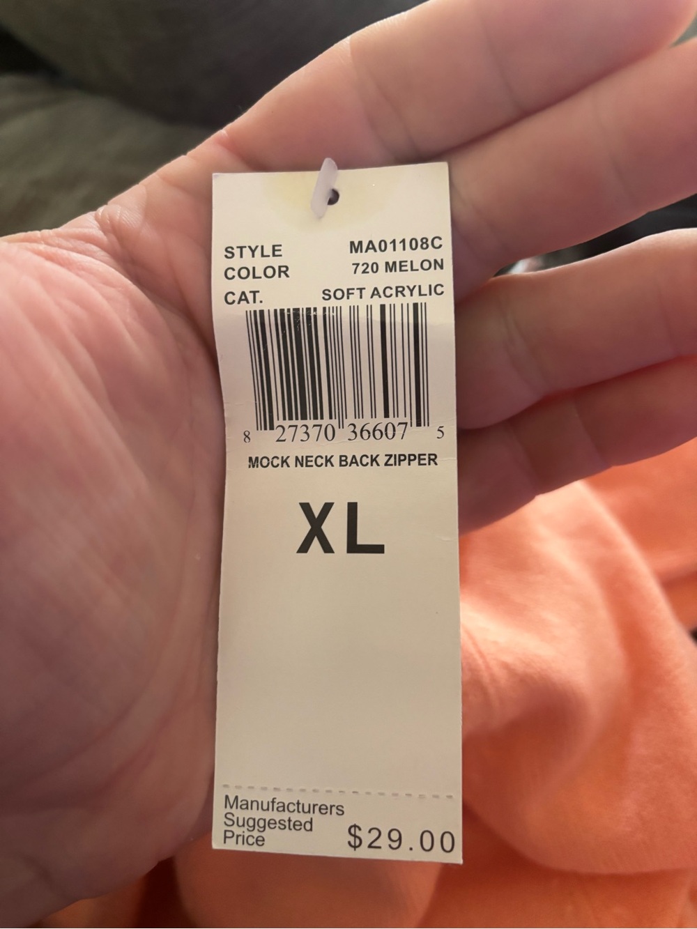 Peach Crewneck Sweater - Size XL Carolyn Taylor new with tags - Picture 4 of 5